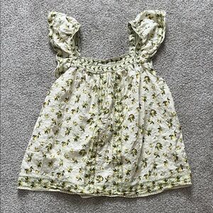 Max Studio Lemon Blouse with Ruffle Sleeves